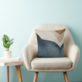 スロークッション – 抽象芸術ブルーブラウンパターン クッション (椅子)