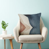 スロークッション – 抽象芸術ブルーブラウンパターン クッション (椅子)