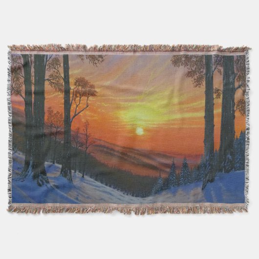 スローケット - "雪に覆われた森の日の入り" (正面)