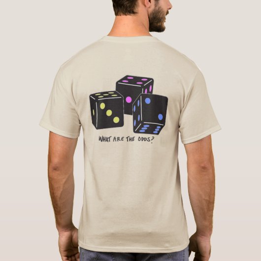 スローサイコロ- 2つの画像 Tシャツ (裏面)