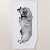 スローショア、幸せな骨 ビーチタオル (正面)