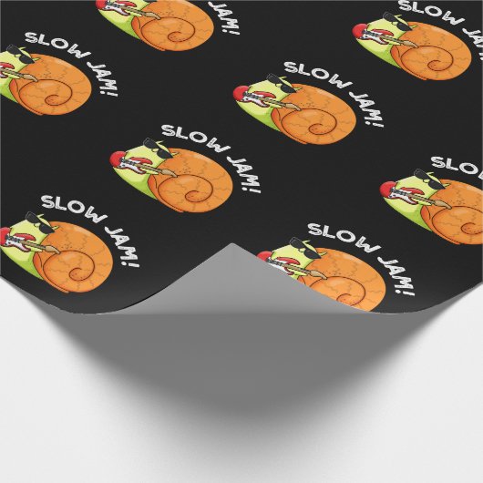 スロージャムおもしろいミュージックカタツムリPUNダークブルー ラッピングペーパー (角)