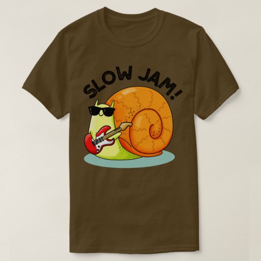 スロージャムおもしろい音楽カタツムリ1 Tシャツ (デザイン正面)