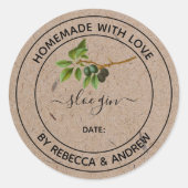 スロージンクラフトカラーとヴィンテージイラストレーション ラウンドシール (正面)