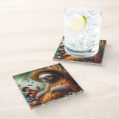 スロースおばあちゃん ガラスコースター (アングル)