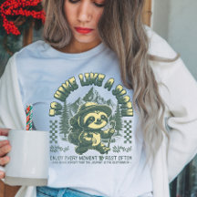 スロースおもしろいハイキングやる気を起こさせるTシャツのようにハイキング