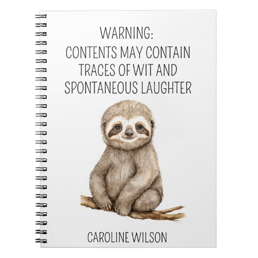 スロースおもしろい引用文名前をカスタムするキュイユニーク ノートブック (正面)