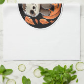 スロースかぼちゃのハロウィーンステッカー特大Tシャツ キッチンタオル (折り畳み)