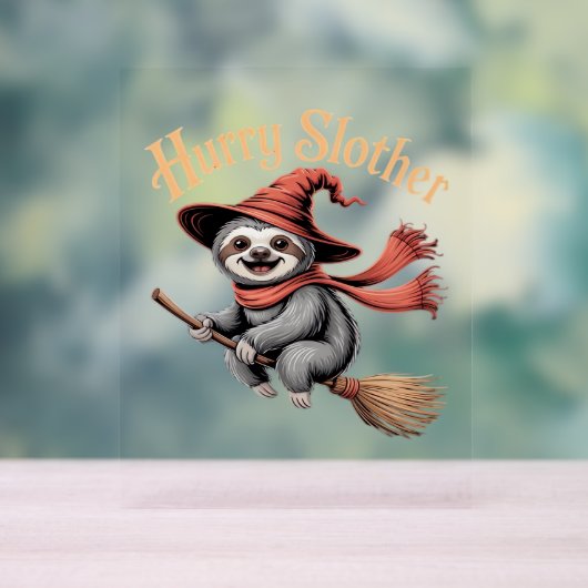 スロースかわいいハロウィンおもしろいウィッチエッセンシャルTシャツ アクリルサイン (ニュートラル)