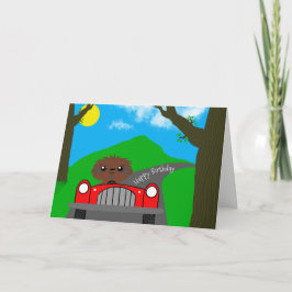 スロースが車の誕生日カードを駆動 カード