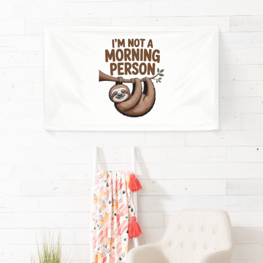 スロースことわざ私は朝ではない人 横断幕 (インサイチュ)