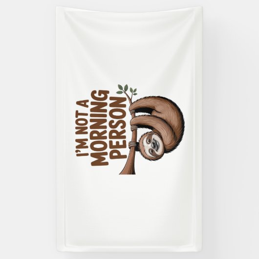 スロースことわざ私は朝ではない人 横断幕 (縦)