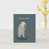 スロースごめんかわいい悲しいスロースのスクラッチ頭ごめんね カード (黄色い花)