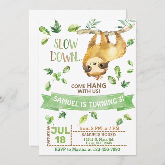 スロースつるは招待だ。 招待状 (正面/裏面)