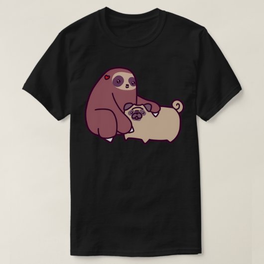 スロースとパグ Tシャツ (デザイン正面)