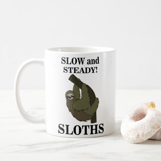 スロースのスロースは遅く安定したスロスおもしろいト コーヒーマグカップ (ドーナツ)