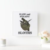 スロースのスロースは遅く安定したスロスおもしろいト スクエア壁時計 (ホーム)