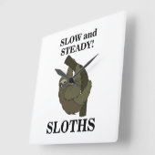 スロースのスロースは遅く安定したスロスおもしろいト スクエア壁時計 (傾斜)