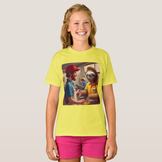 スロースのファストフード労働者 Tシャツ (正面フル)