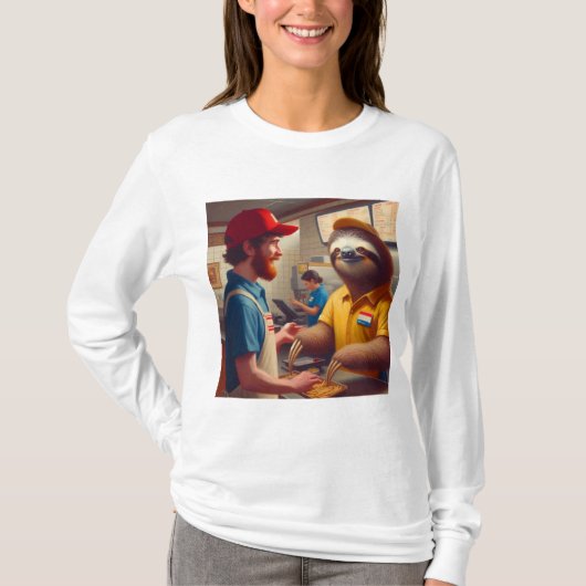 スロースのファストフード労働者 Tシャツ (正面)