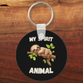 スロースは私の精神の動物である – 怠惰な昼寝おもしろいSlo キーホルダー (正面)