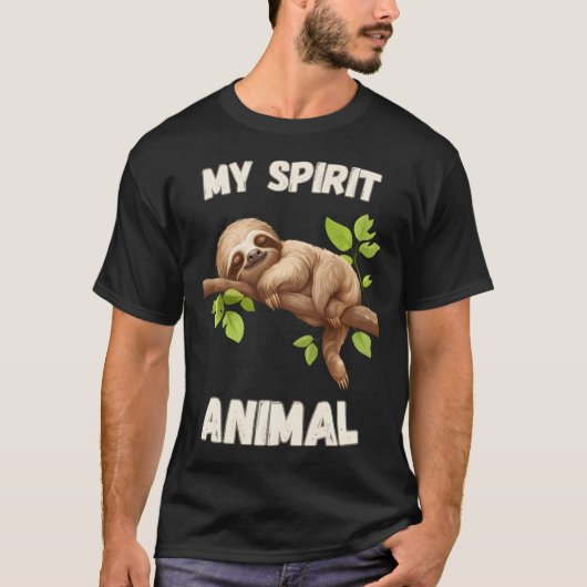 スロースは私の精神動物 - 怠惰な昼寝が楽しい Tシャツ (正面)