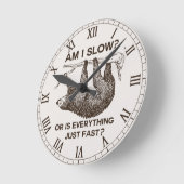 スロースは遅い？ ラウンド壁時計 (傾斜)