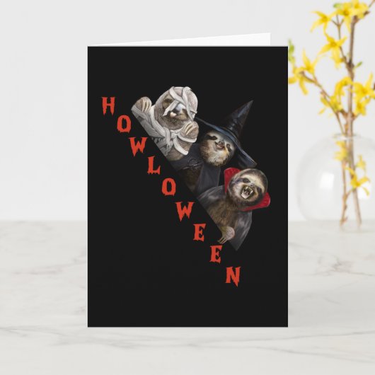 スロースカスタムハッピーハローウィンシャツスロートグラフィック カード (黄色い花)