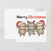 スロースクリスマス かわいいスロー メリークリスマス 招待 招待状 (正面/裏面)