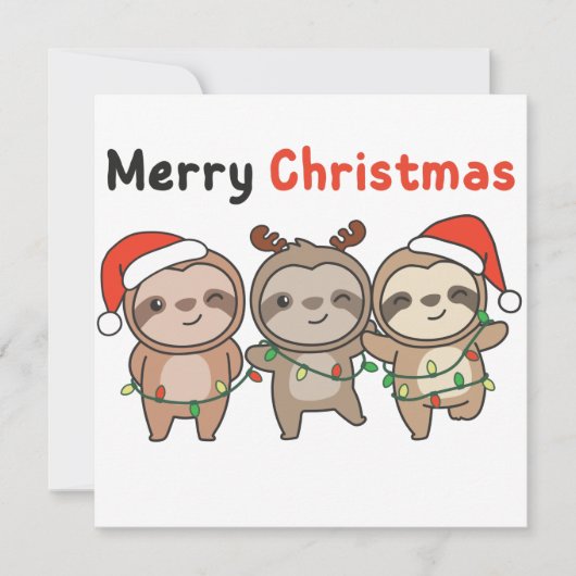 スロースクリスマス かわいいスロー メリークリスマス 招待 招待状 (正面)