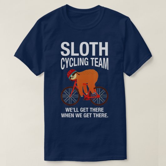スロースサイクリングチームおもしろい- Lazy Sloth On A Bike Bi Tシャツ (デザイン正面)