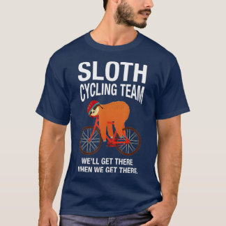 スロースサイクリングチームおもしろい- Lazy Sloth On A Bike Bi Tシャツ