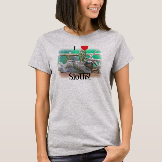 スロースシャツ - ナマケモノ大好き! Tシャツ (正面)