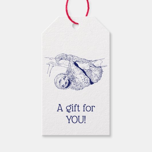 スローススケッチリトグラフ#1ブルー ギフトタグ (正面)