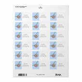 スローステーマ誕生日と青と白の水玉模様 ラベル (フルシート)