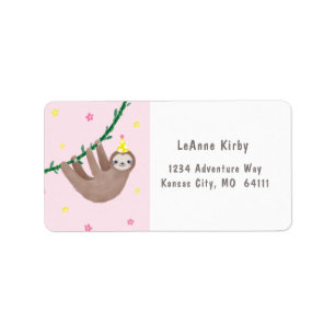 スローステーマ誕生日と黄色と白の水玉模様 ラベル