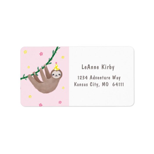 スローステーマ誕生日と黄色と白の水玉模様 ラベル (正面)