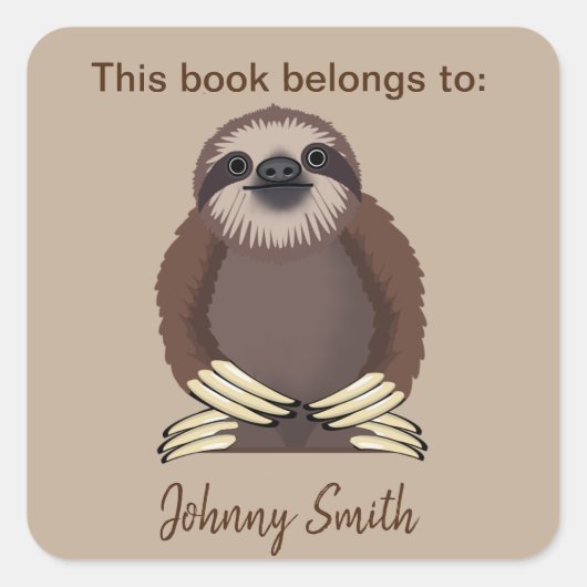 スロースデザイン蔵書票ステッカー スクエアシール (正面)