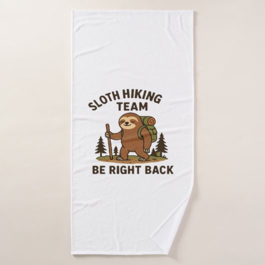 スロースハイクチームすぐ戻るよ 面白いナマケモノTシャツ バスタオル (バスタオル)