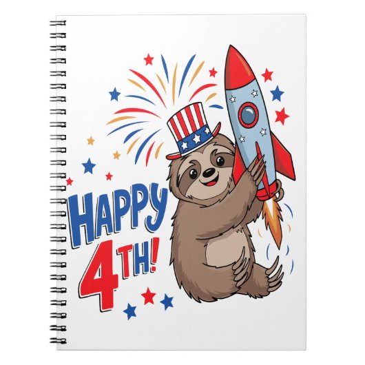 スロースハッピー4thロケット花火USA ノートブック (正面)