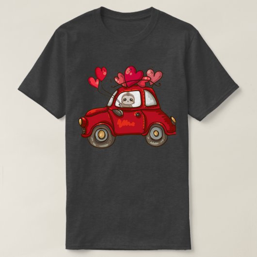 スロースハートバレンティーンデイカーラブバルーンスロースV Tシャツ (デザイン正面)
