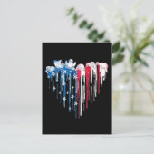 スロースハート水彩Tシャツかわいいアニマルブルー ポストカード (スタンド正面)