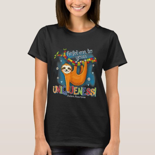 スロースパズルピースハートかわいいスロスオティスアワレネ Tシャツ (正面)