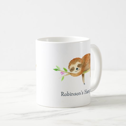 スロースパーソナライズされた漫画 コーヒーマグカップ (正面右)