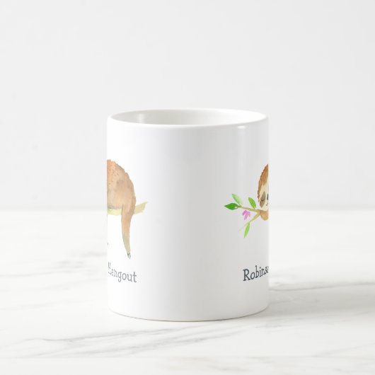 スロースパーソナライズされた漫画 コーヒーマグカップ (中央)