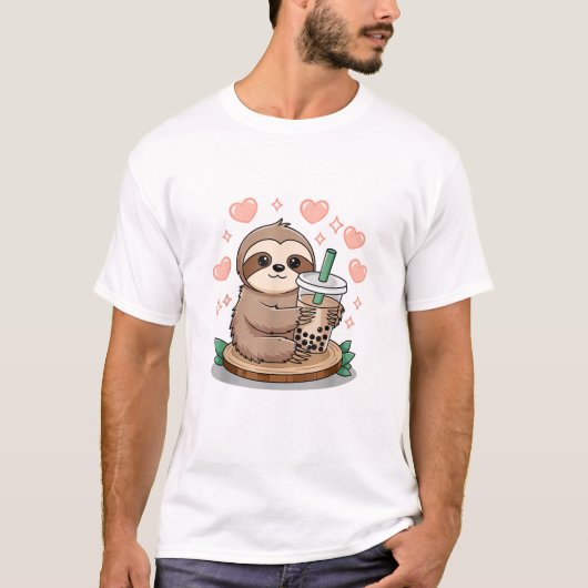 スロースボバティー+タピオカティーTシャツ Tシャツ (正面)