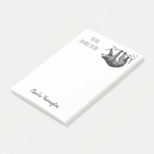 スロースヴィンテージ動物のアートワーク怠惰なTo-Doリスト ポストイット (アングル)