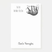 スロースヴィンテージ動物のアートワーク怠惰なTo-Doリスト ポストイット (正面)