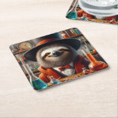 スロース不機嫌科学者 スクエアペーパーコースター (アングル)