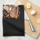 スロース保持かぼちゃスパイス幸せ秋ヤール秋 キッチンタオル (四つ折り)